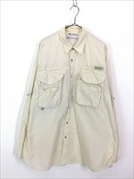 古着 90s Columbia PFG ナイロン 軽量 フィッシング アウトドア シャツ オフホワイト L 古着 - 古着 通販 ヴィンテージ 古着屋  Dracaena ドラセナ