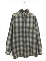古着 00s WoolRich オンブレ シャドー チェック ウール シャツ M 