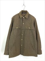 古着 80s USA製 LANDS' END ツイード ウール ダブル マッキーノ