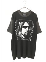 古着 90s USA製 NIRVANA Kurt Cobain モノクロ フォト ブートレグ 