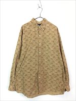 古着 90s Ralph Lauren 「VINTAGE BUTTONDOWN」 乗馬 総柄 アート ポケット付 3点留 BD シャツ L 古着 -  古着 通販 ヴィンテージ 古着屋 Dracaena ドラセナ