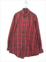 古着 90s Ralph Lauren 「BIG SHIRT」 レッド タータン チェック