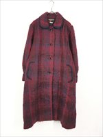 レディース 古着 80s USA製 George David fashions チェック 総柄 パイピング モヘア コート M位 古着 - 古着 通販 ヴィンテージ  古着屋 Dracaena ドラセナ