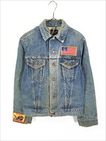 レディース 古着 70s USA製 WRANGLER 蝶 星条旗 ピース ワッペン