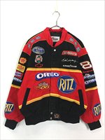 古着 90s CHASE by JH Design 「OREO」 「RITZ」 企業 刺しゅう レーシング ジャケット L 古着 - 古着 通販  ヴィンテージ 古着屋 Dracaena ドラセナ