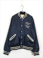 古着 80s USA製 PENN STATE 光沢 サテン カレッジ スタジャン