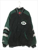 古着 NFL New York Jets ジェッツ 本革 オール スエード レザー スタジャン ジャケット L 古着 - 古着 通販 ヴィンテージ  古着屋 Dracaena ドラセナ