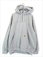 古着 Carhartt ワンポイント ハーフジップ ハイネック スウェット パーカー グレー XL 古着 - 古着 通販 ヴィンテージ 古着屋  Dracaena ドラセナ