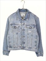 レディース 古着 90s USA製 CK Calvin Klein ブルー デニム トラッカー ジャケット Gジャン S 古着 - 古着 通販  ヴィンテージ 古着屋 Dracaena ドラセナ