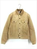 古着 80s USA製 Carhartt 100周年 アニバーサリー 裏地 ストライプ ブランケット ブラウン ダック トラッカー ジャケット  Gジャン S位 古着 - 古着 通販 ヴィンテージ 古着屋 Dracaena ドラセナ