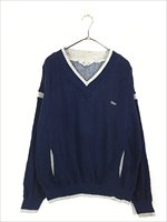 古着 90s Christian Dior ワンポイント Vネック プルオーバー 2tone デザイン スウェット トレーナー L - 古着 通販  ヴィンテージ 古着屋 Dracaena ドラセナ