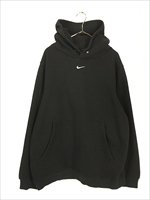 古着 NIKE センター スウォッシュ ロゴ 刺しゅう スウェット パーカー 黒 XL 古着 - 古着 通販 ヴィンテージ 古着屋 Dracaena  ドラセナ