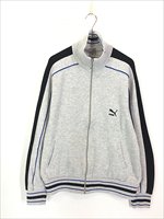 古着 80s PUMA ロゴ 刺しゅう リブライン ハイネック スウェット ジャージ トップ L 古着 - 古着 通販 ヴィンテージ 古着屋  Dracaena ドラセナ