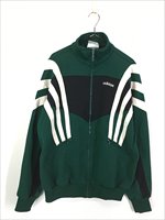 古着 90s adidas 緑×黒×白 クレイジー パターン ジャージ トップ