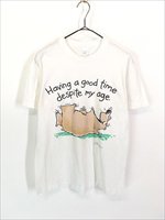 レディース 古着 90s USA製 Shoebox クマ 熊 アニマル イラスト デザイン メッセージ プリント Tシャツ M 古着 - 古着 通販  ヴィンテージ 古着屋 Dracaena ドラセナ