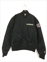 古着 80s USA製 STARTER NFL Las Vegas Raiders レイダース 光沢 サテン スタジャン ジャケット M 古着 -  古着 通販 ヴィンテージ 古着屋 Dracaena ドラセナ