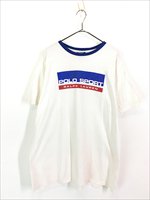 古着 90s POLO SPORT Ralph Lauren BIG ロゴ プリント リンガー Tシャツ XL位 古着 - 古着 通販 ヴィンテージ  古着屋 Dracaena ドラセナ