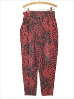 古着 90s USA製 ZUBAZ ヘビ パイソン 総柄 イージー パンツ テーパード 