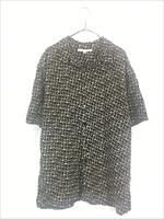 古着 90s PERRY ELLIS マルチ ドット 開襟 レーヨン ボックス