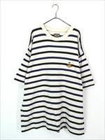 美品シャネル　コットン ボーダーTシャツ　 ヴィンテージ 古着 90s USA製 CROSS COLOURS 100% ヘビーウェイト コットン