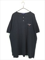 古着 90s POLO SPORT Ralph Lauren ワンポイント ソリッド ヘンリーネック リンガー Tシャツ 黒 XL 古着 - 古着  通販 ヴィンテージ 古着屋 Dracaena ドラセナ