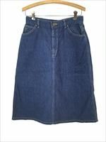 レディース 古着 80s USA製 LL Bean シンプル 濃紺 台形 デニム