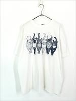古着 90s 猫 ネコちゃん アニマル アート 両面 Tシャツ XL位
