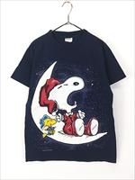 レディース 古着 90s USA製 Snoopy おやすみ スヌーピー 月 両面 蓄光 プリント Tシャツ M 古着 - 古着 通販 ヴィンテージ 古着屋  Dracaena ドラセナ