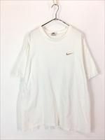 VINTAGE - 古着 ビンテージ 90s 白 タンクトップ ワンピース メッシュ デッドストック 古着 90s USA製 NIKE スウォッシュ ワンポイント ソリッド T