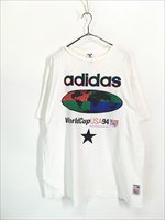 古着 90s USA製 adidas 「World Cup USA 94」 サッカー ワールドカップ 地球 Tシャツ L 古着 - 古着 通販  ヴィンテージ 古着屋 Dracaena ドラセナ