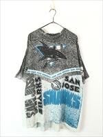 古着 90s NHL San Jose Sharks シャークス オールオーバー T