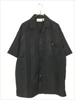 PULP FICTION 総柄 シャツ LAZY'STAR 半袖 XL 古着 古着 スカル ボーン モノクロ 総柄 半袖 開襟 ボックス チカーノ