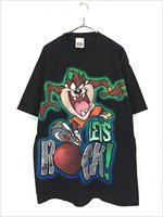 古着 90s USA製 LOONEY TUNES 「LET'S ROCK」 タズ バスケ Tシャツ XL 古着 - 古着 通販 ヴィンテージ 古着屋  Dracaena ドラセナ