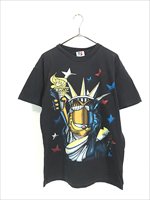 古着 90s USA製 Garfield ガーフィールド 自由の女神 両面 Tシャツ L位 古着 - 古着 通販 ヴィンテージ 古着屋  Dracaena ドラセナ