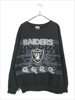 古着 90s USA製 NFL Las Vegas Raiders レイダース ファイヤー トライバル グラフィック スウェット トレーナー XL  古着 - 古着 通販 ヴィンテージ 古着屋 Dracaena ドラセナ