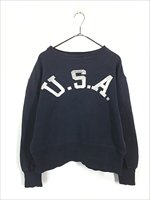 古着 50-60s 「USA」 アーチ 100%コットン ヴィンテージ スウェット トレーナー ネイビー XL位 - 古着 通販 ヴィンテージ 古着屋  Dracaena ドラセナ