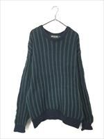 ヴィンテージ USA UNKNOWN 希少 ブラック コットンニットセーター L ヴィンテージ USA UNKNOWN 希少 ブラック コットンニットセーター L