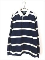 新しく着き 古着 ボーダー 白×紺 FIT」 「CUSTOM Lauren Ralph Polo トップス