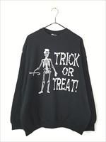 古着 90s TRICK OR TREAT! スカル ボーン ハロウィン スウェット