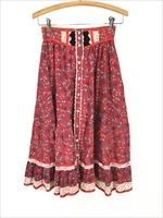 古着 ビンテージ 70s フレア レース 透け感 シースル ガウン シャツ 美品 レディース 古着 70s USA製 GUNNIES 花 レース デザイン