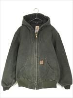 古着 Carhartt MOS モスグリーン ダック 防寒 パデット