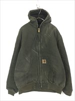 古着 90s Carhartt MOS モスグリーン ダック 防寒 パデット アクティブ パーカー ジャケット XL 古着 - 古着 通販  ヴィンテージ 古着屋 Dracaena ドラセナ