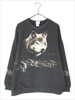 1*3様 激レア　アーセナルトレーナー　90s 古着 90s Artisans オオカミ ウルフ マルチ グラフィック アニマル