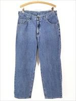 90s Lee ペインターパンツ　ワイドデニムvintage古着　34/30 古着 90s Lee riveted デザイン ブルー デニム ペインター