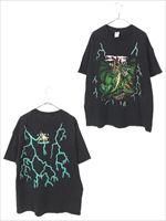 古着 90s USA THUNDER 豪華 ドラゴン グリーン サンダー Tシャツ