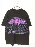 古着 90s USA製 Art Unlimited オオカミ ウルフ アニマル W
