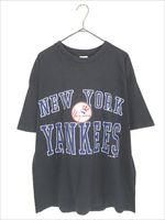 古着 90s USA製 MLB NY Yankees ヤンキース BIG ロゴ Tシャツ L