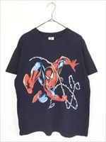 ヴィンテージ 古着 スパイダーマン グラフィックTシャツ ブラック MARVEL スパイダーマン 両面フルグラフィック ムービーTシャツ XL