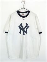 古着 00s NIKE MLB NY Yankees ヤンキース リンガー Tシャツ L