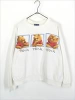 レディース 古着 90s Disney Pooh くまのプーさん 「Think」 スウェット トレーナー L 古着 レディース 古着 90s Disney Pooh くまのプーさん 「Think